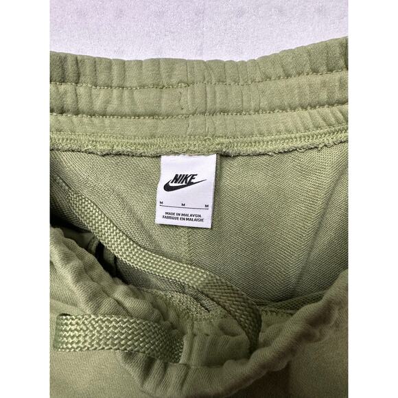 Nike Girls Joggers Youth Medium Green Fleece Sweatpants Gold Swoosh Y2K Style - Picture 4 of 5